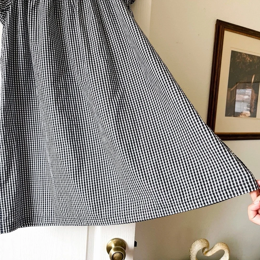 Doen Julia Dress Mini Black White La Maddalena Gingham Medium EUC - Picture 3 of 13